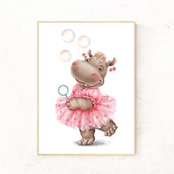 baby hippo print, baby hippo wall art, hippopotamus art, baby hippo nursery decor. digital file that you will download