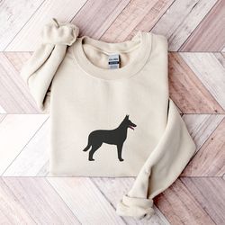 black malinois sweatshirt embroidered, mali mom embroidered crewneck, belgian shepherd gifts