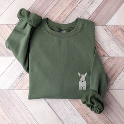 bull terrier embroidered sweatshirt, bull terrier mom crewneck, bull terrier lover gift