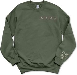 godlover custom embroidered mama sweatshirts for women, mama gift, mama gift, mama est 2023 sweatshirt