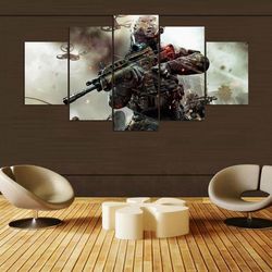 call of duty black ops gaming 5 pieces canvas wall art, large framed 5 panel canvas wall art