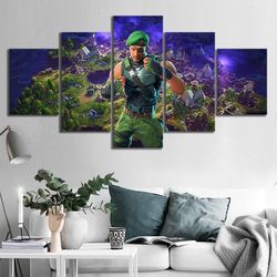 character garrison 10 gaming 5 pieces canvas wall art, large framed 5 panel canvas wall art