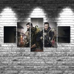 escape from tarkov gaming 5 pieces canvas wall art, large framed 5 panel canvas wall art