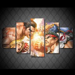 game characters gaming 5 pieces canvas wall art, large framed 5 panel canvas wall art