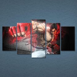 game characters violent gaming 5 pieces canvas wall art, large framed 5 panel canvas wall art