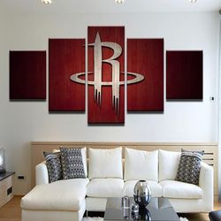 houston rockets music canvas wall art 5 pieces canvas wall art, large framed 5 panel canvas wall art