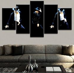 king of pop michael jackson celebrity music 5 pieces canvas wall art, large framed 5 panel canvas wall art