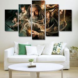 lord of the rings characters movie 5 pieces canvas wall art, large framed 5 panel canvas wall art