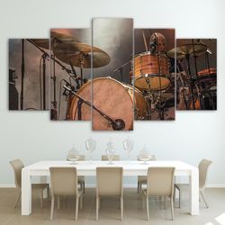 music drums artwork metallic music 5 pieces canvas wall art, large framed 5 panel canvas wall art