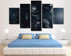 predator movie large movie 5 pieces canvas wall art, large framed 5 panel canvas wall art