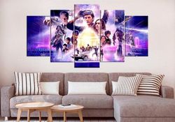 ready player one characters movie 5 pieces canvas wall art, large framed 5 panel canvas wall art