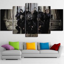 slipknot nu metal movie 5 pieces canvas wall art, large framed 5 panel canvas wall art
