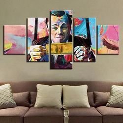 wolf of wall street movie 5 pieces canvas wall art, large framed 5 panel canvas wall art