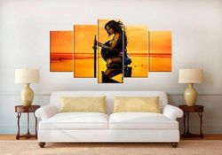 wonder woman large dc 5 pieces canvas wall art, large framed 5 panel canvas wall art