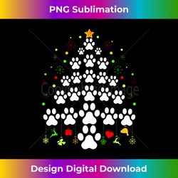 paw print christmas tree lights matching family xmas gifts - classic sublimation png file - lively and captivating visuals