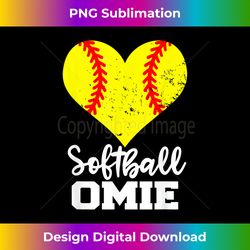 softball omie funny softball heart grandma omie - artisanal sublimation png file - chic, bold, and uncompromising