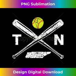 tennessee softball bats & ball retro style softball player - sleek sublimation png download - reimagine your sublimation pieces