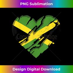 jamaica heart jamaican flag jamaican pride - bespoke sublimation digital file - striking & memorable impressions