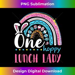 leopard rainbow easter eggs bunny ears one hoppy lunch lady - classic sublimation png file - access the spectrum of sublimation artistry