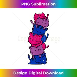 kawaii cat pile bisexual pride - deluxe png sublimation download - reimagine your sublimation pieces
