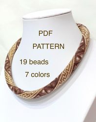 pdf bead crochet pattern , seed bead pattern, pdf geometric pattern for necklace