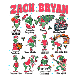 Funny Grinch Zach Bryan Christmas Albums PNG