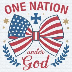 one nation under god patriotic bow tie svg