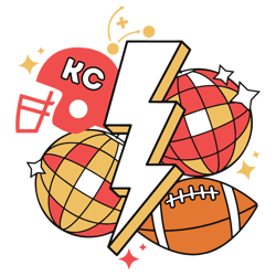 Kansas City Football Lightning Bolt SVG