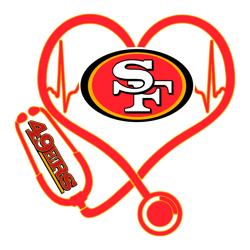 San Francisco 49ers Heart Stethoscope SVG