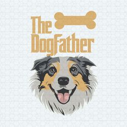 cute the dogfather border collie dog svg