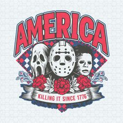 floral america killing it since 1776 horror movie png