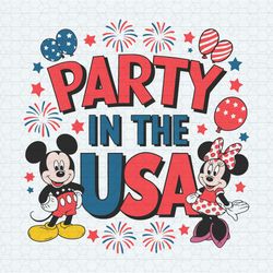 mickey minnie party in the usa svg