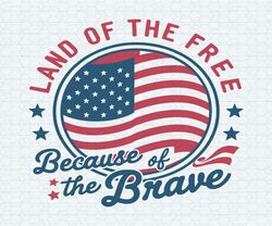 land of the free because of the brave patriotic day svg