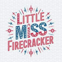 retro little miss firecracker 4th of july svg