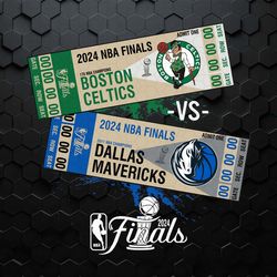 celtics mavericks 2024 nba finals dueling ticket svg