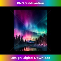 alaska landscape aurora borealis northern lights vacay merch - deluxe png sublimation download - spark your artistic genius