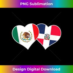 half dominican half mexican flag heart dominican mexican - sleek sublimation png download - ideal for imaginative endeavors