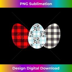 easter eggs plaid buffalo and leopard happy easter - urban sublimation png design - lively and captivating visuals