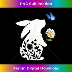 sweet bunny rabbit holding daisy with butterfly easter - chic sublimation digital download - pioneer new aesthetic frontiers