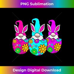 3 easter egg gnomes colorful spring bunny ears rabbit cute - contemporary png sublimation design - rapidly innovate your artistic vision