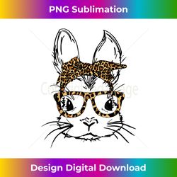 cute bunny rabbit face leopard print glasses easter - deluxe png sublimation download - spark your artistic genius