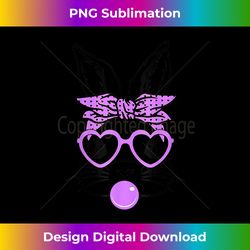 happy easter day cute bunny with bandana glasses bubblegum - contemporary png sublimation design - immerse in creativity with every design