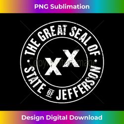 distressed white seal  state jefferson - artisanal sublimation png file - craft with boldness and assurance