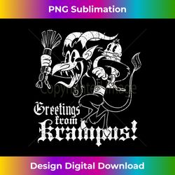 greetings from krampus cartoon style - timeless png sublimation download - chic, bold, and uncompromising