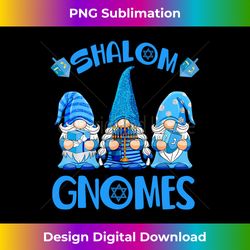 gnome hanukkah funny jewish shalom gnomes chanukah lights - artisanal sublimation png file - lively and captivating visuals