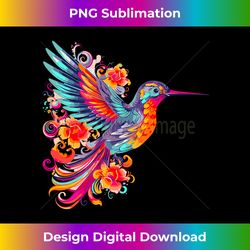 hummingbird bird flower colorful wildlife - sophisticated png sublimation file - customize with flair