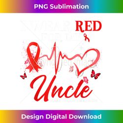 i wear red for my uncle heart disease awareness ribbon - futuristic png sublimation file - enhance your art with a dash of spice