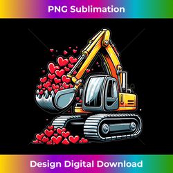 excavator hearts valentine's day construction boys - minimalist sublimation digital file - spark your artistic genius