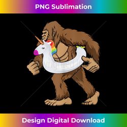 funny bigfoot with unicorn float sasquatch summer pool party - crafted sublimation digital download - immerse in creativity with every design