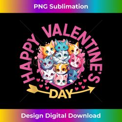 valentines day cute kawaii cat lover anime style heart - sleek sublimation png download - tailor-made for sublimation craftsmanship